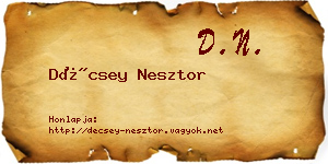 Décsey Nesztor névjegykártya